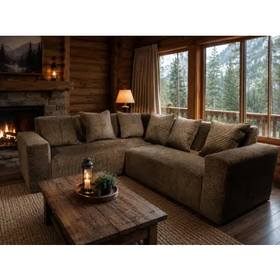 5-Seater fabric L-shape lounge suite